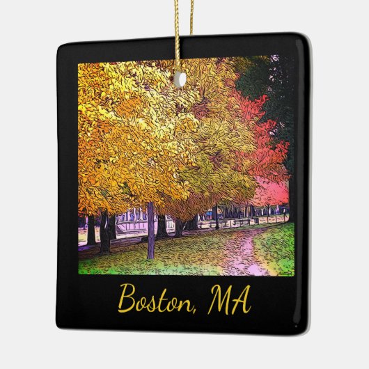 Boston, Massachusetts Fall Foliage Keramikornament (Links)