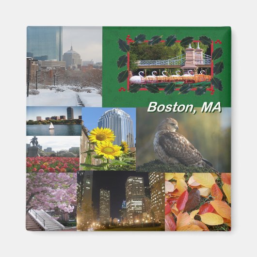 Boston, Massachusetts FotoCollage Magnet (Vorne)