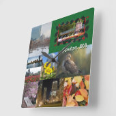 Boston, Massachusetts FotoCollage Quadratische Wanduhr (Winkel)