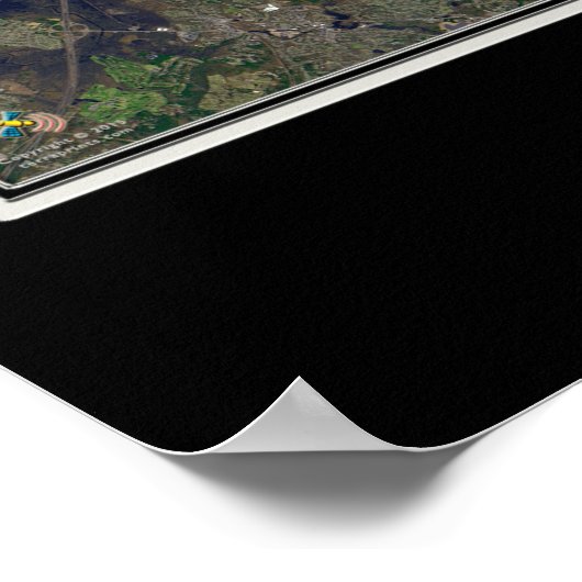 Boston Massachusetts from Space Satellite Map Poster (Ecke)