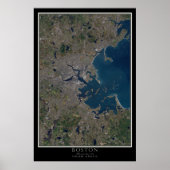 Boston Massachusetts from Space Satellite Map Poster (Vorne)