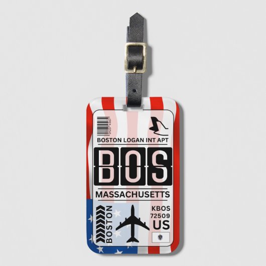 Boston Massachusetts Gepäckanhänger (Vorderseite Vertikal)