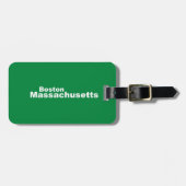 Boston, Massachusetts Gepäckanhänger mit Ledergurt (Vorderseite horizontal)