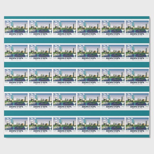 Boston, Massachusetts Geschenkpapier (Flach)