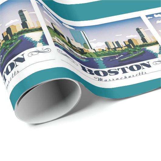 Boston, Massachusetts Geschenkpapier (Rolleneckpunkt)