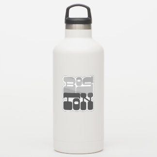 Boston Massachusetts Graue Bubble-Letter Aufkleber