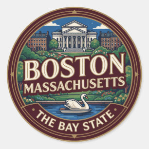Boston Massachusetts Hauptstadt New England Reise Runder Aufkleber