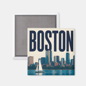 ⚓ Boston Massachusetts Historisch Magnet (Vorderseite/Rückseite)
