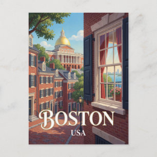 Boston Massachusetts Historische Ziegel Reise Postkarte