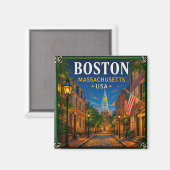 🍁 Boston Massachusetts Historischer Besuch 🍁 Magnet (Vorderseite/Rückseite)