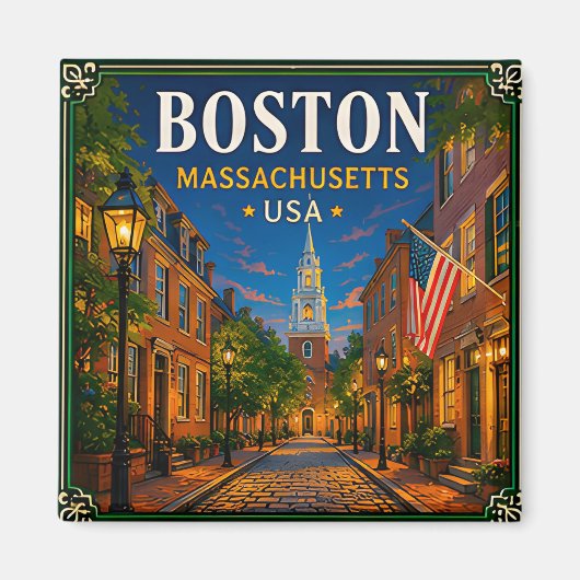🍁 Boston Massachusetts Historischer Besuch 🍁 Magnet (Vorne)