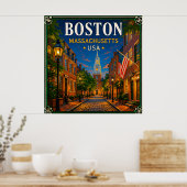 🍁 Boston Massachusetts Historischer Besuch 🍁 Poster (Küche)