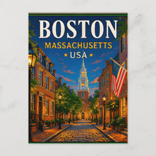 🍁 Boston Massachusetts Historischer Besuch 🍁 Postkarte