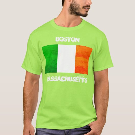 Boston Massachusetts Irish Flag – Irish Pride USA T-Shirt (Vorderseite)