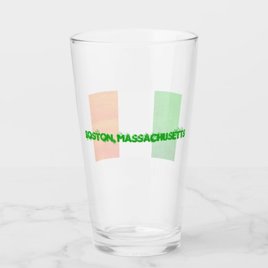 Boston Massachusetts Irish Vibes – Flag Design Glas (Vorderseite)