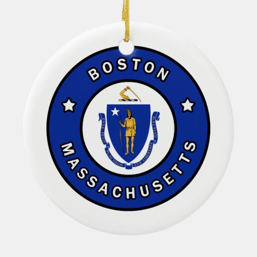 Boston Massachusetts Keramik Ornament (Hinten)