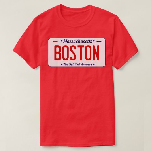 BOSTON Massachusetts License Plate TShirt (Design vorne)
