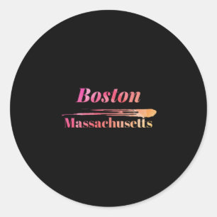 Boston Massachusetts Low Poly Runder Aufkleber