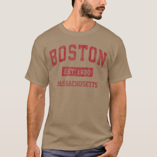Boston Massachusetts MA Vintage Sportdesign Rot  T-Shirt