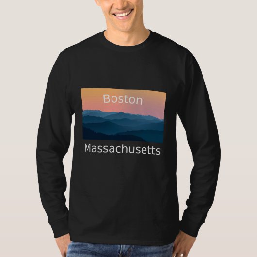 Boston Massachusetts Mountain sunset hometown T-Shirt (Vorderseite)