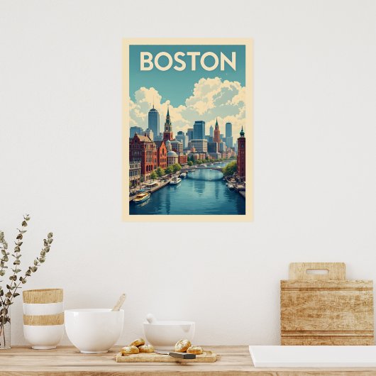 Boston Massachusetts Poster (Küche)
