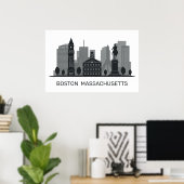 Boston Massachusetts Poster (Heimbüro)