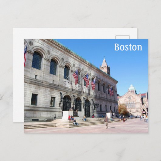 Boston Massachusetts Postkarte (Vorne/Hinten)