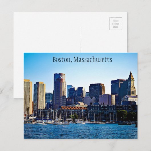 Boston, Massachusetts Postkarte (Vorne/Hinten)