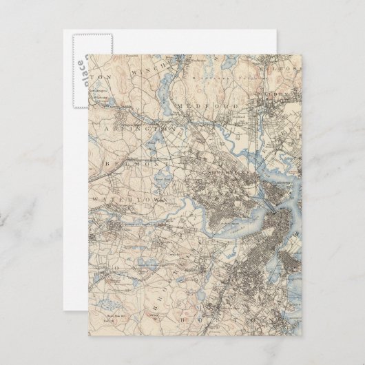 Boston, Massachusetts Postkarte (Vorne/Hinten)