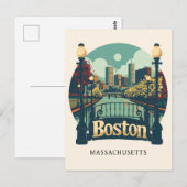Boston Massachusetts Postkarte (Vorne/Hinten)