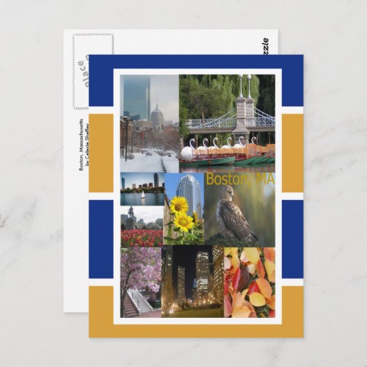 Boston, Massachusetts Postkarte (Vorne/Hinten)
