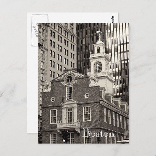 Boston Massachusetts Postkarte (Vorne/Hinten)