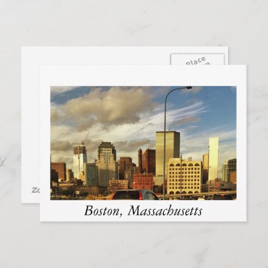 Boston Massachusetts Postkarte (Vorne/Hinten)