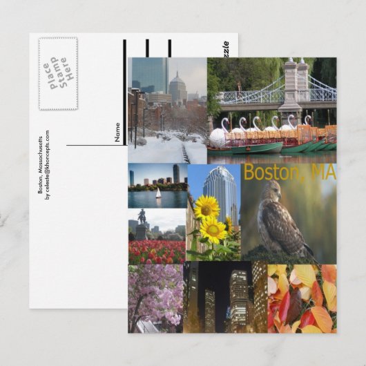 Boston, Massachusetts Postkarte (Vorne/Hinten)