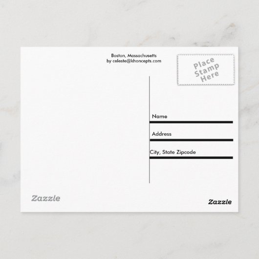 Boston, Massachusetts Postkarte (Rückseite)
