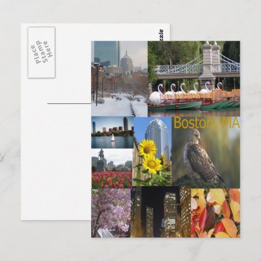 Boston, Massachusetts Postkarte (Vorne/Hinten)