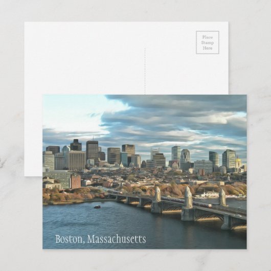 Boston, Massachusetts Postkarte (Vorne/Hinten)