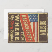 Boston Massachusetts Postkarte (Vorne/Hinten)