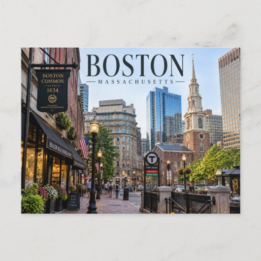 Boston, Massachusetts Postkarte (Vorderseite)