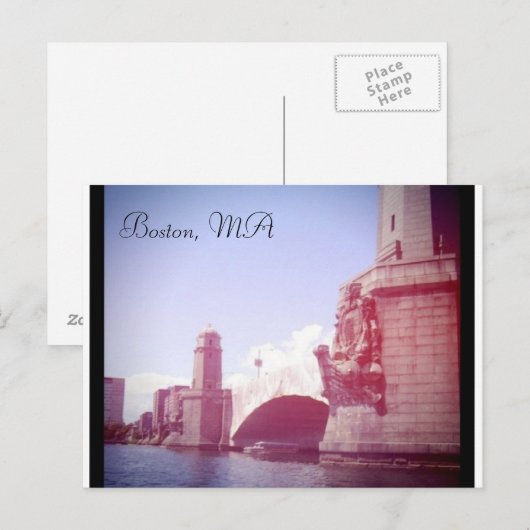 Boston Massachusetts Postkarte (Vorne/Hinten)