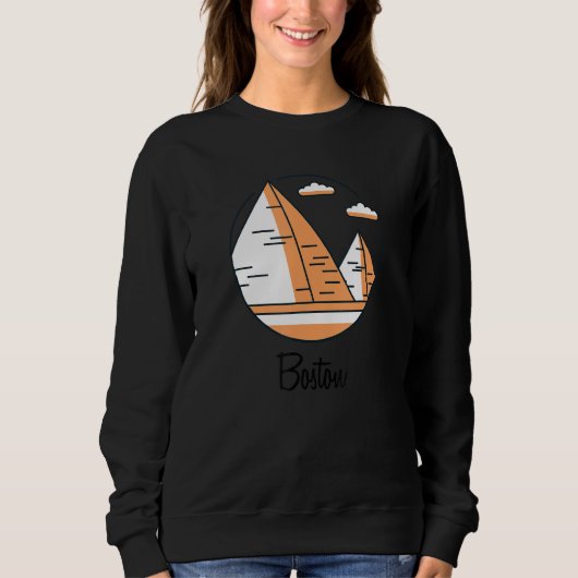 Boston Massachusetts Pyramide Schlechte Geographi Sweatshirt (Vorderseite)
