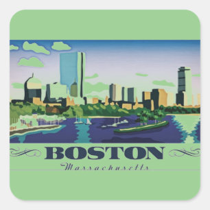Boston, Massachusetts Quadratischer Aufkleber