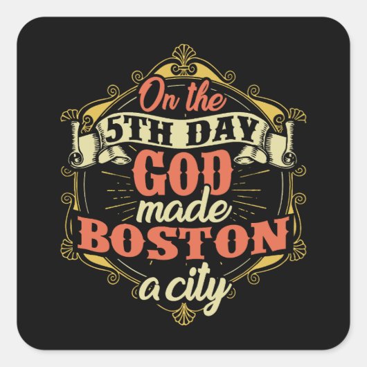 Boston Massachusetts Quadratischer Aufkleber (Vorderseite)