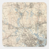 Boston, Massachusetts Quadratischer Aufkleber (Vorderseite)