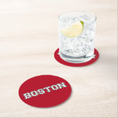 Boston Massachusetts Runder Pappuntersetzer (Vor Ort)