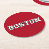 Boston Massachusetts Runder Pappuntersetzer (Angewinkelt)