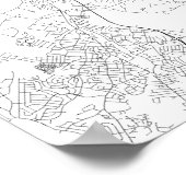 Boston, Massachusetts (schwarz auf weiß) Poster (Ecke)