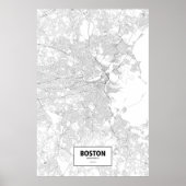 Boston, Massachusetts (schwarz auf weiß) Poster (Vorne)