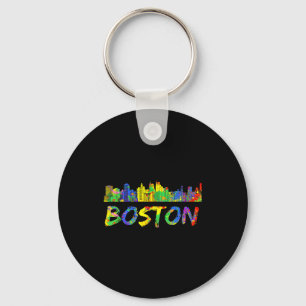 Boston Massachusetts-Shirt Skyline-Malerei Vintage Schlüsselanhänger