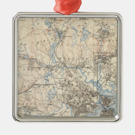 Boston, Massachusetts Silbernes Ornament (Vorne)